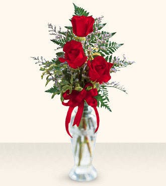 Three Rose Budvase in Albuquerque, NM - Peoples Flowers