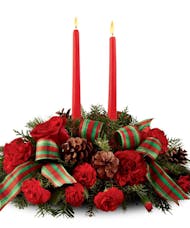 Christmas Centerpiece - Double Candle