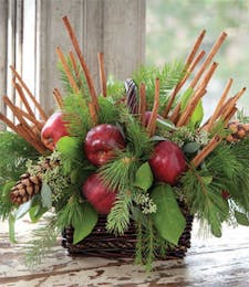 Cinnamon Cider Basket with Real Apples
