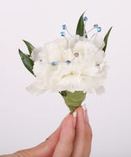 Classic Carnation Boutonniere with Bling