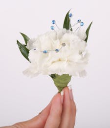 Classic Carnation Boutonniere with Bling