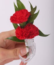 Classic Double Mini Carnation Boutonniere with Tuck