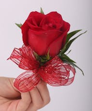 Classic Red Rose Pin On Boutonniere