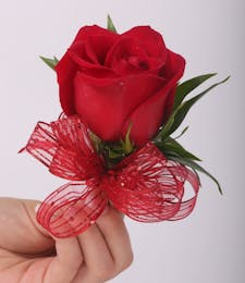 Classic Red Rose Pin On Boutonniere