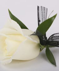 Classic White Rose Boutonniere with Tuck
