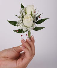Two Sweetheart Rose Pin On Boutonniere