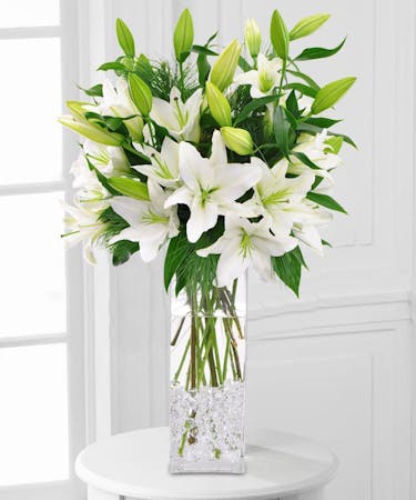 White Lily Oriental Lilies Winter Arrangement Albuquerque New Mexico