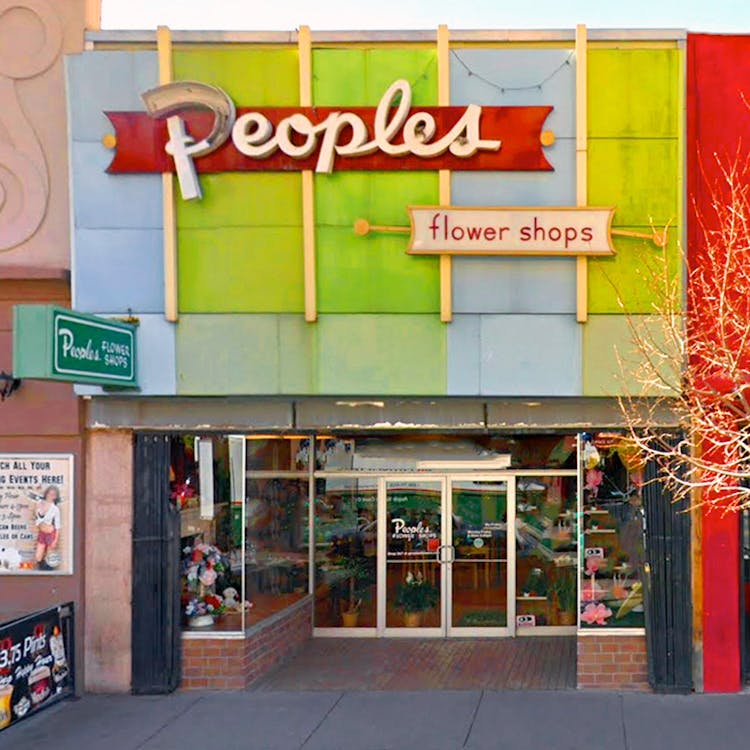 The brightly-colored vintage facade of our downtown Albuquerque showroom